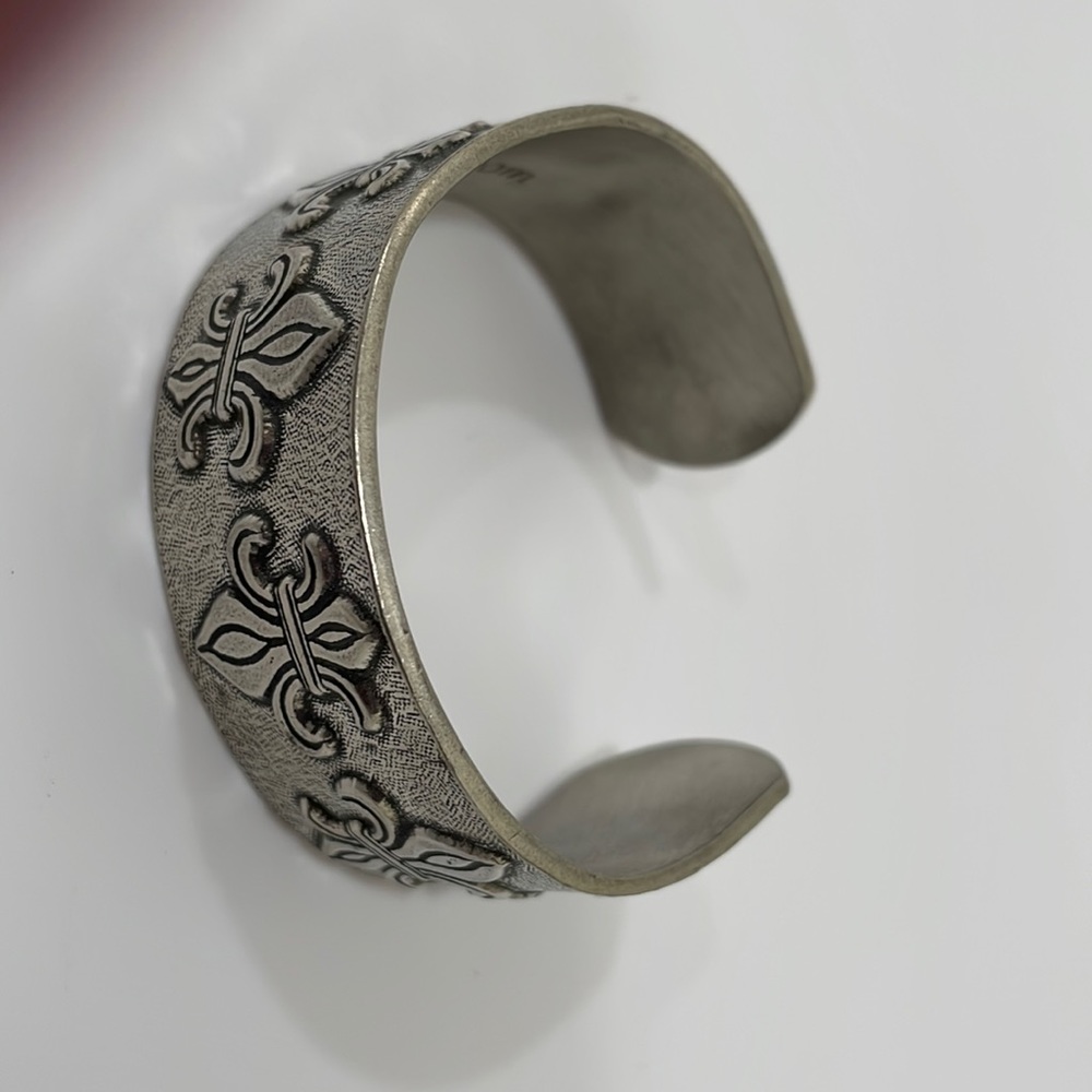 RARE Martin Miazza fleur de lis pewter cuff